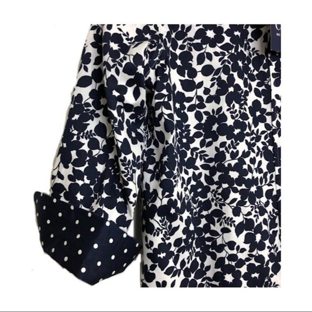 Chaps Flip Cuff Fitted Button Down Shirt Blue Whi… - image 5